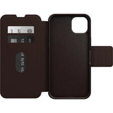 OtterBox Strada Apple iPhone 14 Plus Case Brown - (77-88554), DROP+ 3X Military Standard, Leather Folio Cover, Card Holder, 7 Years Warranty