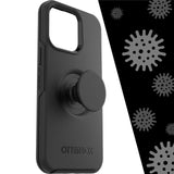 (LS) OtterBox Otter + Pop Symmetry Apple iPhone 14 Pro Max Case Black - (77-88765), DROP+ 3X Military Standard,Swappable PopGrip, 7 Years Warranty