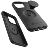 (LS) OtterBox Otter + Pop Symmetry Apple iPhone 14 Pro Max Case Black - (77-88765), DROP+ 3X Military Standard,Swappable PopGrip, 7 Years Warranty