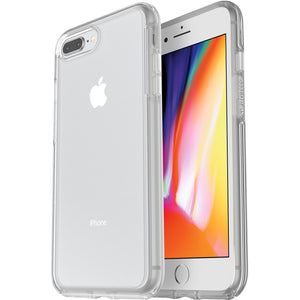 OtterBox Symmetry Clear Apple iPhone 8 Plus / iPhone 7 Plus Case Clear - (77-56916), Antimicrobial,DROP+ 3X Military Standard,Raised Edges