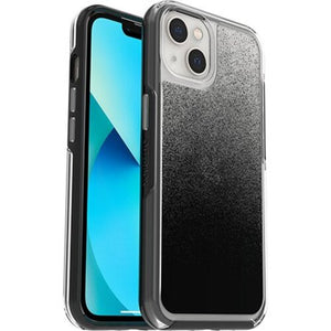 OtterBox Symmetry Clear Apple iPhone 13 Case Ombre Spray (Clear/Black) - (77-85305), Antimicrobial,DROP+ 3X Military Standard,Raised Edges,Ultra-Sleek