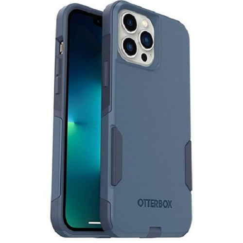 OtterBox Commuter Apple iPhone 13 Pro Max / iPhone 12 Pro Max Case Rock Skip Way (Blue)-(77-83456),Antimicrobial,DROP+ 3X Military Standard,Dual-Layer