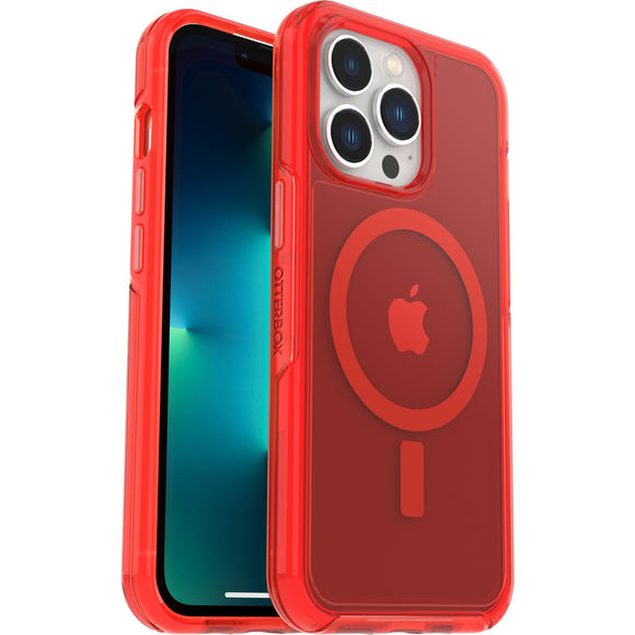 OtterBox Symmetry+ Clear MagSafe Apple iPhone 13 Pro Case In The Red - (77-83642), Antimicrobial, DROP+ 3X Military Standard, Raised Edges,Ultra-Sleek