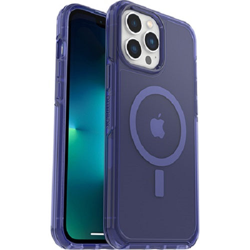 OtterBox Symmetry+ Clear MagSafe Apple iPhone 13 Pro Max / iPhone 12 Pro Max Case Feelin Blue - (77-83664), Antimicrobial, DROP+ 3X Military Standard