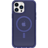 OtterBox Symmetry+ Clear MagSafe Apple iPhone 13 Pro Max / iPhone 12 Pro Max Case Feelin Blue - (77-83664), Antimicrobial, DROP+ 3X Military Standard