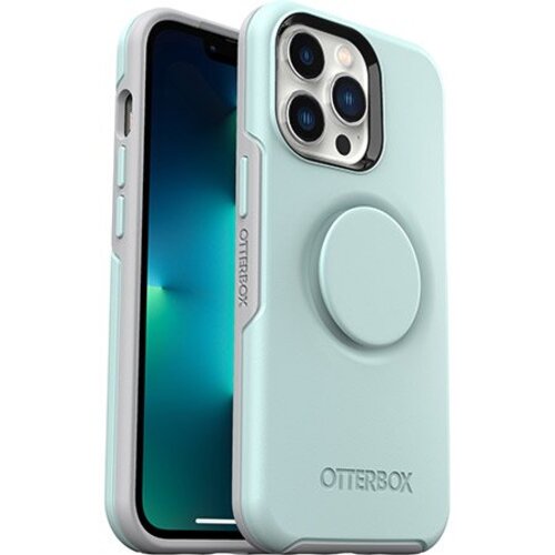 OtterBox Otter + Pop Symmetry Apple iPhone 13 Pro Case Light Teal/Grey - (77-83545), Antimicrobial, DROP+ 3X Military Standard,Swappable PopGrip,7 Yrs