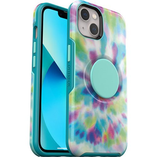 OtterBox Otter + Pop Symmetry Apple iPhone 13 Case Green/Blue/Purple - (77-85405), Antimicrobial, DROP+ 3X Military Standard, Swappable PopGrip