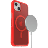 OtterBox Symmetry+ Clear MagSafe Apple iPhone 13 Case In The Red - (77-85646), Antimicrobial, DROP+ 3X Military Standard, Raised Edges, Ultra-Sleek