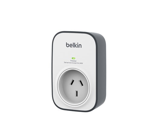 Belkin BSV102 1 Outlet Wall Mount Surge Protector, Overcurrent Protection, Secure, Portable Wall-Mountable Design, CEW $15,000,2YR