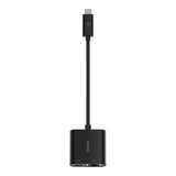 EOL Belkin USB-C to Ethernet + Charge Adapter - Black(INC001btBK), Power Delivery up to 60W, Use With Network Speeds up to 1000 Mbps,2YR