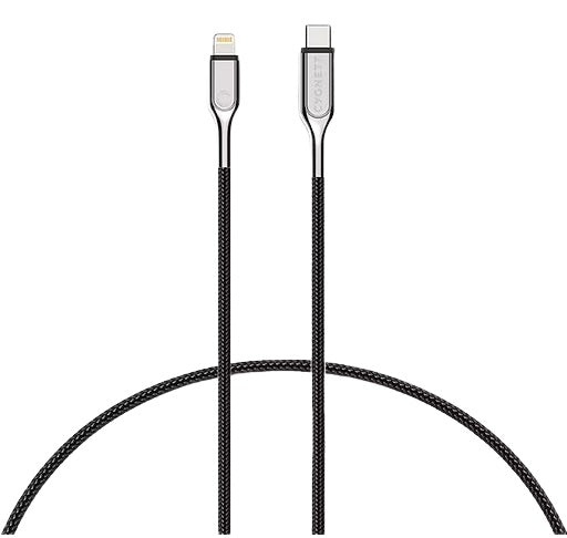 Cygnett Armoured Lightning to USB-C Cable (1M) - Black (CY2799PCCCL), 30W, Braided, 20K Bend,Fast Charge,Durable,Apple iPhone/iPad/MacBook, 5 Yr. WTY.