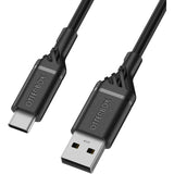 OtterBox USB-C to USB-A (2.0) Cable (2M) - Black (78-52659), 3 AMPS (60W), 3K Bend/Flex,Samsung Galaxy,Apple iPhone,iPad,MacBook, 2 Years Warranty