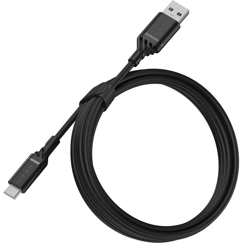 OtterBox USB-C to USB-A (2.0) Cable (2M) - Black (78-52659), 3 AMPS (60W), 3K Bend/Flex,Samsung Galaxy,Apple iPhone,iPad,MacBook, 2 Years Warranty