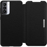 OtterBox Strada Samsung Galaxy S21+ 5G (6.7") Case Black - (77-81238), DROP+ 3X Military Standard, Leather Folio Cover, Card Holder, Raised Edges