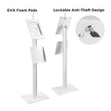 Brateck Anti-theft Tablet Kiosk Floor Stand with Catalogue holder 9.7”/10.2” Ipad,10.5” Ipad Air/Ipad Pro, 10.1"Sansung GalaxyTAB A (2019) -White(LS)