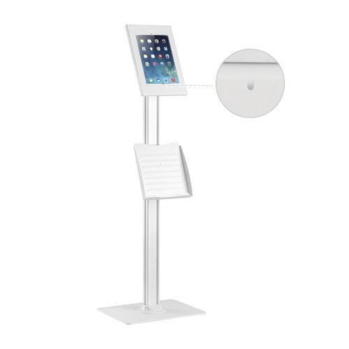 Brateck Anti-theft Tablet Kiosk Floor Stand with Catalogue holder 9.7”/10.2” Ipad,10.5” Ipad Air/Ipad Pro, 10.1