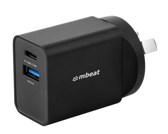 (LS) mbeat® Gorilla Power Dual Port 18W USB-C PD & QC 3.0 Charger