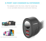 mbeat®  Gorilla Power Dual Port QC3.0 Car Charger and Cigarette Lighter Extender