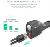 mbeat®  Gorilla Power Dual Port QC3.0 Car Charger and Cigarette Lighter Extender