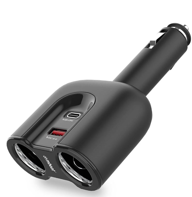 (LS) mbeat® Gorilla Power Dual Port USB-C PD & QC3.0 Car Charger with Cigar Lighter Splitter