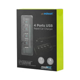 mbeat® 4 Ports USB Rapid Car Charger - 40W Rapid Smart Charger/Individual ON/OFF switches/90cm Extension Cable Design