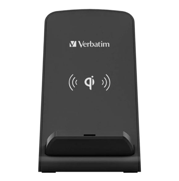 Verbatim Wireless Charging Stand 10W - Mobile Devices, Android, IOS, Apple, Samsung, Oppo, Nokia, Sony. Black, Qi Charge, OCP, FOD, OTP, OVP (LS)