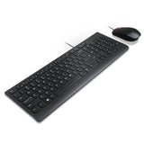 LENOVO Essential Wired Keyboard and Mouse Combo Full Keyboard Multimedia HotKey Height Adjustable Keyboard Wired Mouse Optical 1000DPI