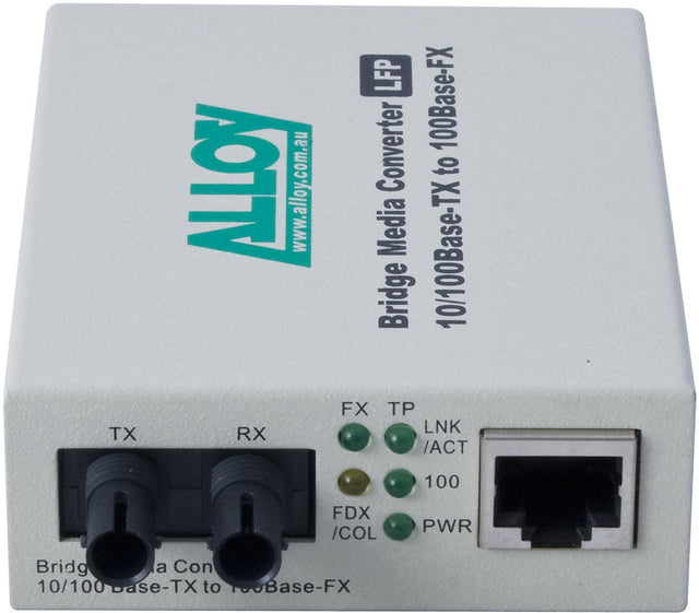 Alloy FCR200ST 10/100Base-TX to 100Base-FX Multimode Fibre (ST) Converter with LFP via FEF or FM. 2Km