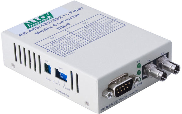 Alloy SCR460ST-3  RS-232/422/485 Serial DB-9 to Single Mode Fibre Converter. Max. range 20Km