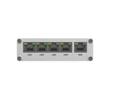 Teltonika Industrial Ethernet Router, Rugged industrial fast Ethernet router, 5 Ethernet ports, 2 configurable digital Inputs/Outputs, PSU included