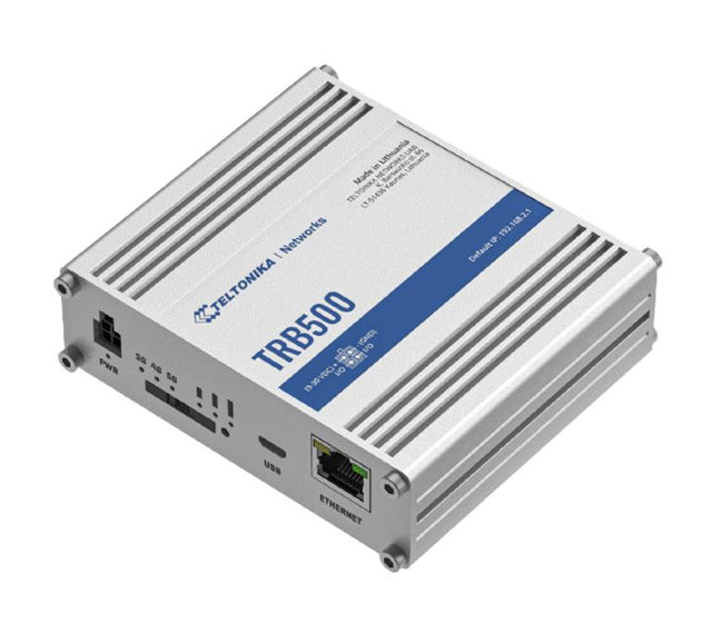 Teltonika TRB500 Industrial 5G Gateway, Ultra-high Cellular Speeds of up to 1 Gbps, Backward Compatible with 4G (LTE CAT 20) Network, PSU included