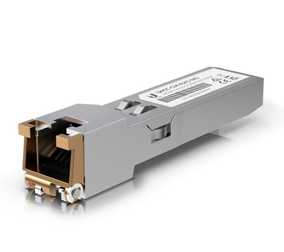 Ubiquiti SFP+  to RJ45 Transceiver Module, 10GBase-T Copper SFP+ Transceiver, 10Gbps Throughput Rate, Supports Up to 100m - EOL