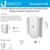 UBIQUITI PRISM AP airMAX® ac Beamwidth Sector Isolation Antenna Horn  60 degree ( PRISMAP-5-60)