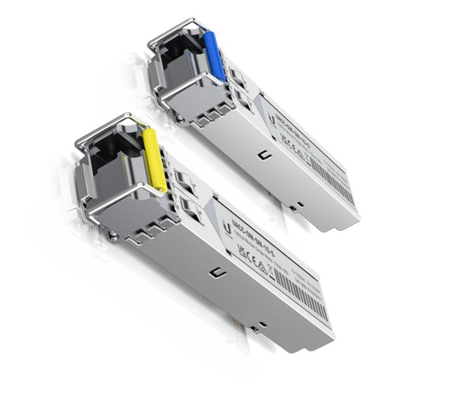 Ubiquiti UFiber1 Gbps Bidirectional Single-Mode SFP Module, 2-Pack, Up 3km Distance, Simplex LC Connector, No Fiber Cable, 2Yr Warr