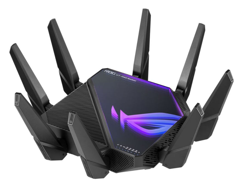 ASUS GT-AXE16000 Quad-Band WiFi 6E (802.11ax) Gaming Router, New 6GHz Band, Dual 10G ports, 2.5G WAN Port, Dual WAN, AiMesh Support, VPN Fusion,