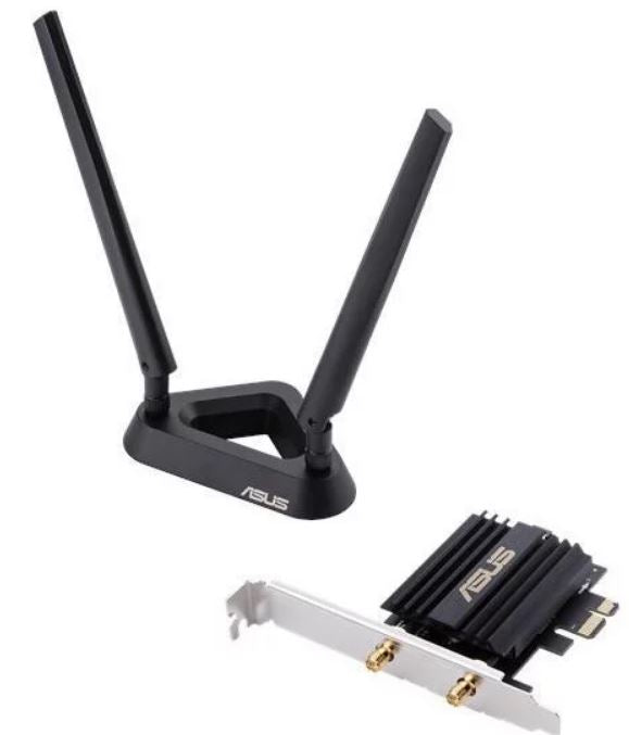 ASUS PCE-AX58BT AX3000 Dual Band PCI-E WiFi 6 (802.11ax) Adapter 2 EXT Antennas , Supports 160MHz, Bluetooth 5.0, WPA3, OFDMA and MU-MIMO ( NIC )