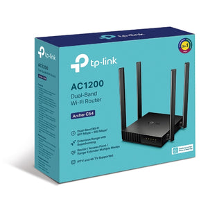 TP-Link Archer C54 AC1200 Dual-Band Wi-Fi Router 2.4GHz 300Mbps 5GHz 867Mbps 4xLAN 1xWAN 4xAntennas, WPS, Router Access Point and Range Extender Modes