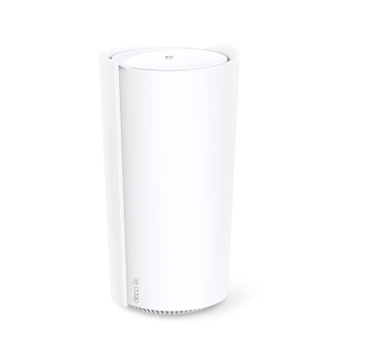 TP-Link Deco XE200(1-pack) AXE11000 Whole Home Mesh Wi-Fi 6E System , Tri-Band WiFi, 4804 Mbps (6 GHz) + 4804 Mbps (5 GHz) + 1148 Mbps (2.4 GHz).