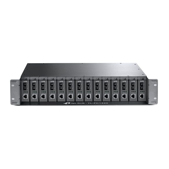 TP-Link FC1420 14-Slot Rackmount Chassis For Media Converters, Optional Redundant Power Supply, Hot Swappable, Compatible With TL-FCXXX 1.0