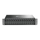 TP-Link MC1400 19" 2U Rackmount Chassis for 14-Slot Media Converters, Redundant Power Supply, Hot-Swappable, Mounted,Two Cooling Fans