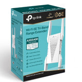 TP-Link RE815XE AXE5400 Mesh Wi-Fi 6E Range Extender 574Mbps @2.4 GHz, 2402Mbps @5 GHz, 1 Gigabit Ethernet Port, 4 External Antennas