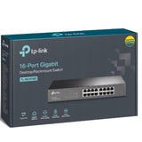 TP-Link TL-SG1016D 16-Port Gigabit Desktop/Rackmount Unmanaged Switch Energy-efficient Supports MAC Plug&play 32Gbps Switching Capacity