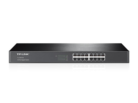 TP-Link TL-SG1016D 16-Port Gigabit Desktop/Rackmount Unmanaged Switch Energy-efficient Supports MAC Plug&play 32Gbps Switching Capacity