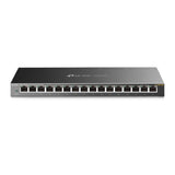 TP-Link TL-SG116E 16-Port Gigabit Unmanaged Pro Switch Desktop/Wall Mounting L2 Features 32xVLAN 32Gbps Capacity 23.81Mpps 8K MAC 4.1Mb Buffer Fanless