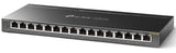 TP-Link TL-SG116E 16-Port Gigabit Unmanaged Pro Switch Desktop/Wall Mounting L2 Features 32xVLAN 32Gbps Capacity 23.81Mpps 8K MAC 4.1Mb Buffer Fanless