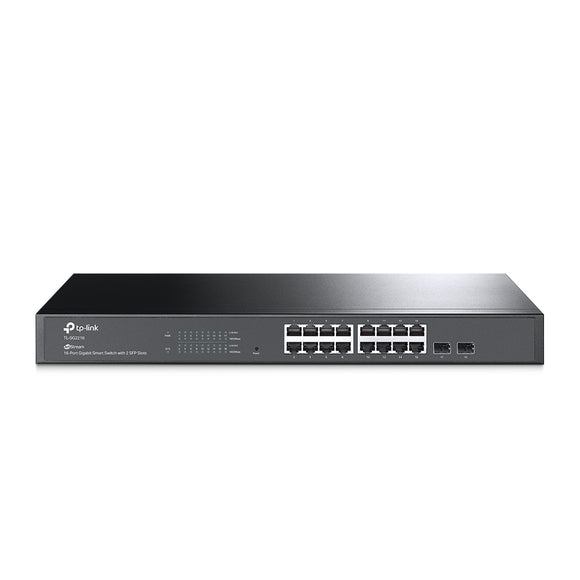 TP-Link SG2218 JetStream 16-Port Gigabit Smart Switch with 2 SFP Slots, Support Omada SDN, L2/L3/L4 QoS, Static Routing,Rack Mountable