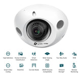 TP-Link VIGI 3MP C230I Mini(2.8mm) IR Mini Dome Network Camera, 2.8mm Ultra-wide Angle Lens, Smart Detection, 3YW