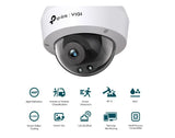 TP-Link VIGI 4MP C240I(2.8mm) IR Dome Network Camera, 4mm Lens, Smart Detection, 3YW