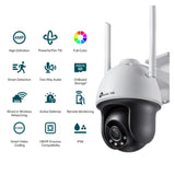 TP-Link VIGI 4MP C540-W(4mm) Outdoor Full-Colour Wi-Fi Pan Tilt Network Camera, 4mm Lens, Smart Detection,3YW