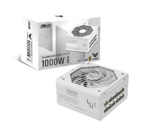 ASUS TUF-GAMING-1000G WHITE 1000W  80 Plus Gold Fully Modular PSU, Japanese Capacitors.135mm Fan, Dual Ball Fan Bearings, 10YW